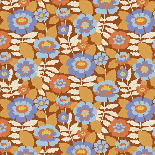 Tilda Wallflower 100612 Beverly Caramel Floral | SOLD BY THE HALF-YARD